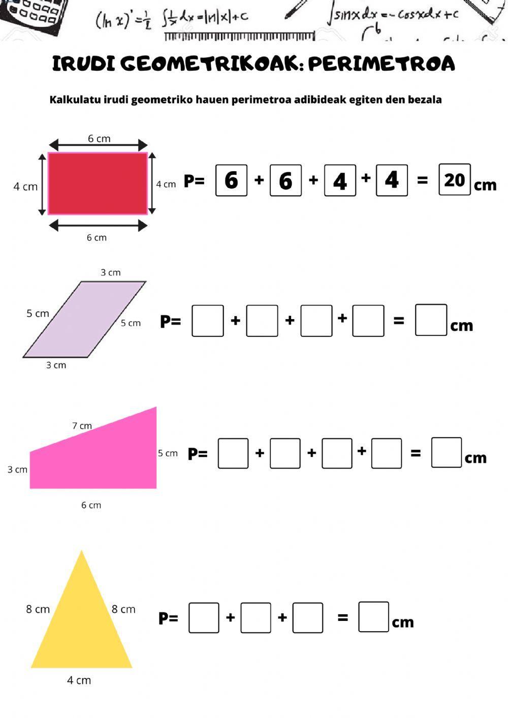 Irudi geometrikoen perimetroa