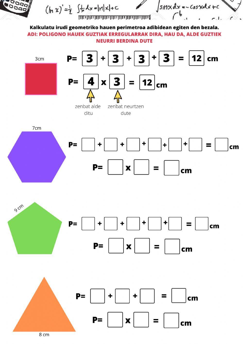 Irudi geometrikoen perimetroa
