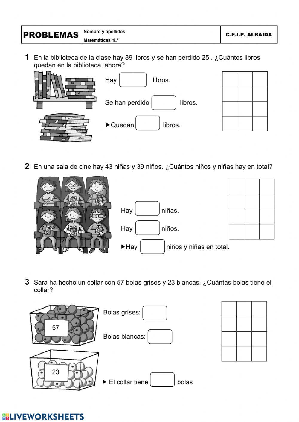 Problemas 1º PRIMARIA