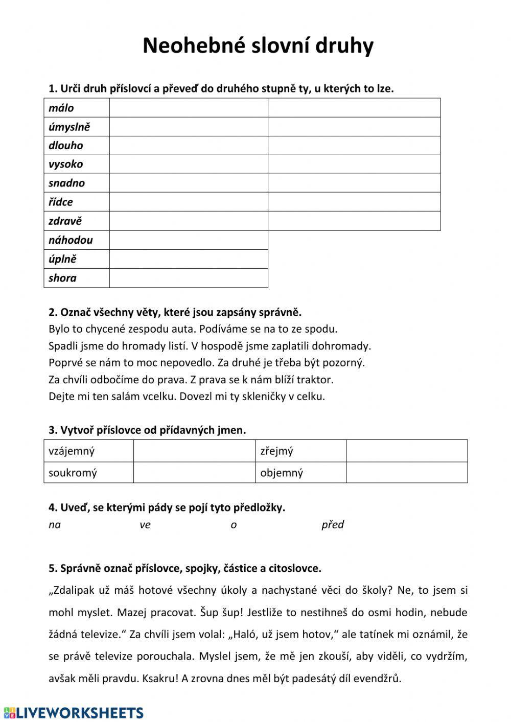 Neohebné slovní druhy