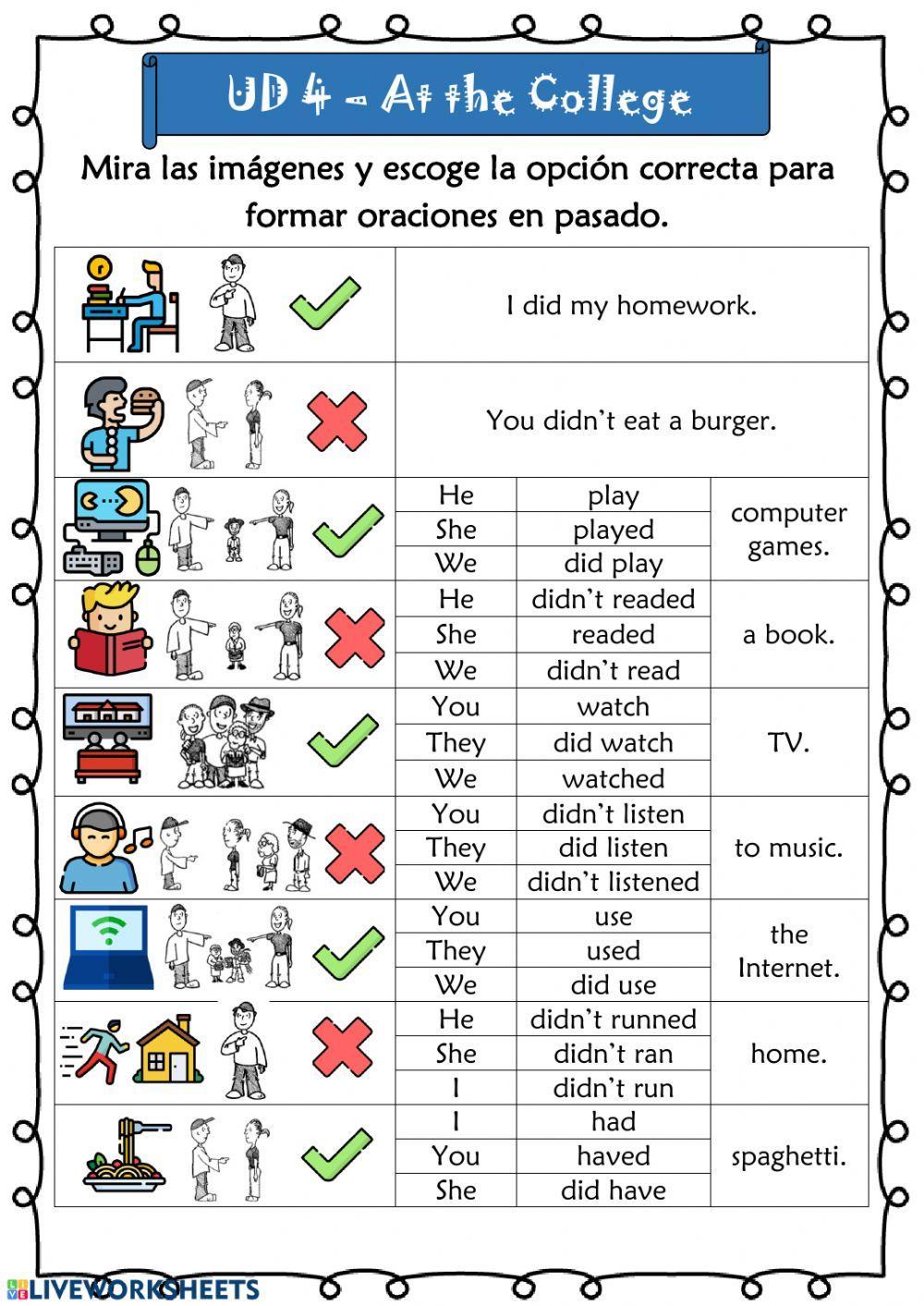 At the College - 5º UD 4 - Ficha 14