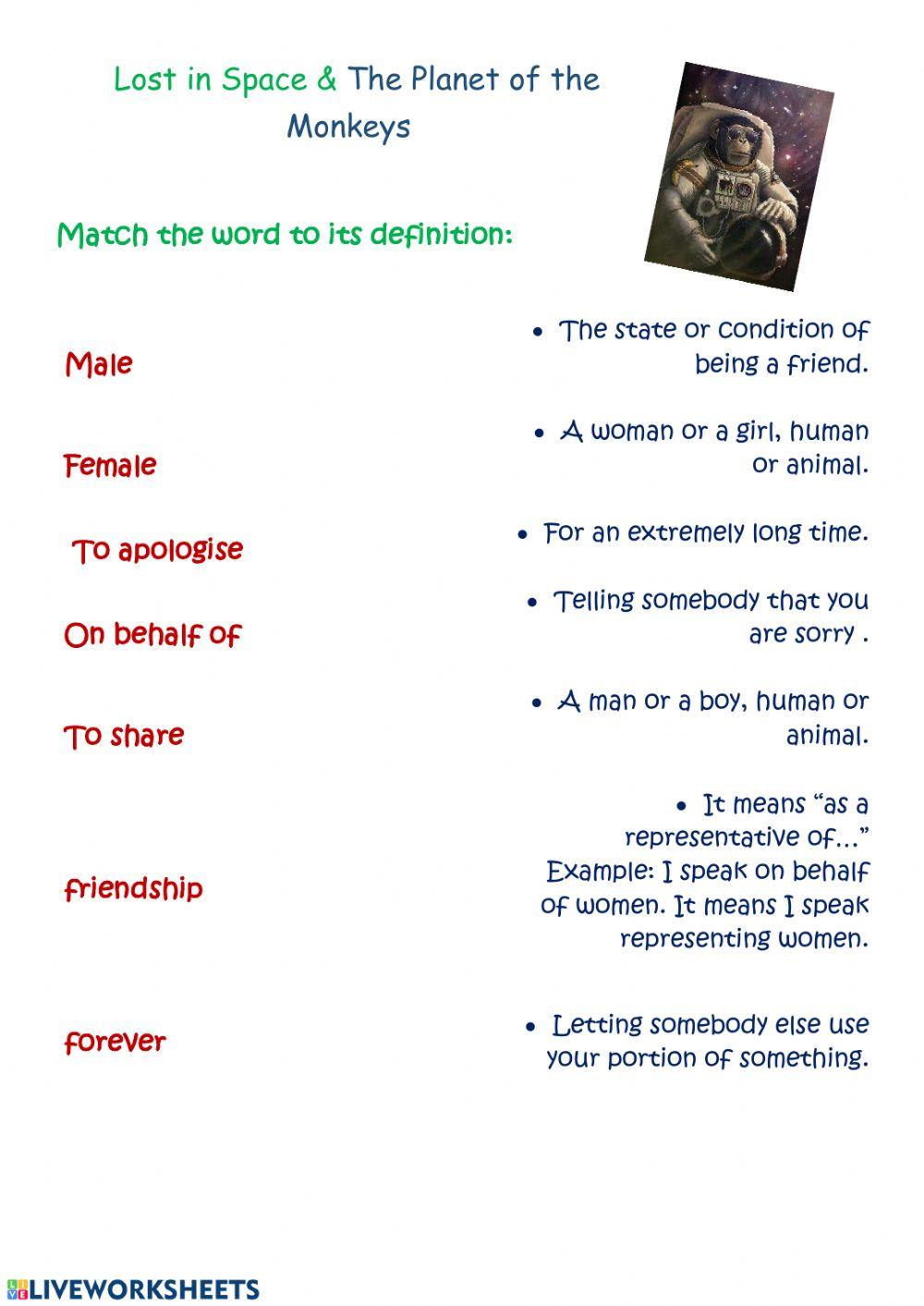 Pre reading activity Lost in Space Superminds 6