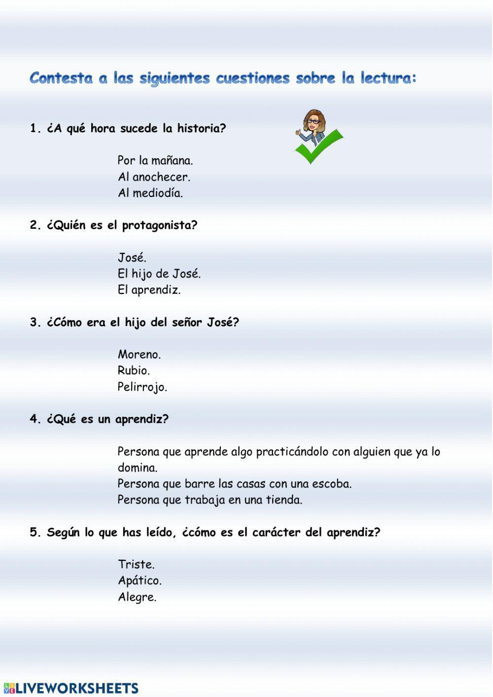 Lectura comprensiva online exercise for ged