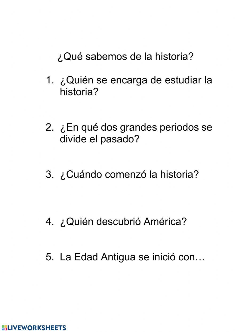 Cuestionario de la historia