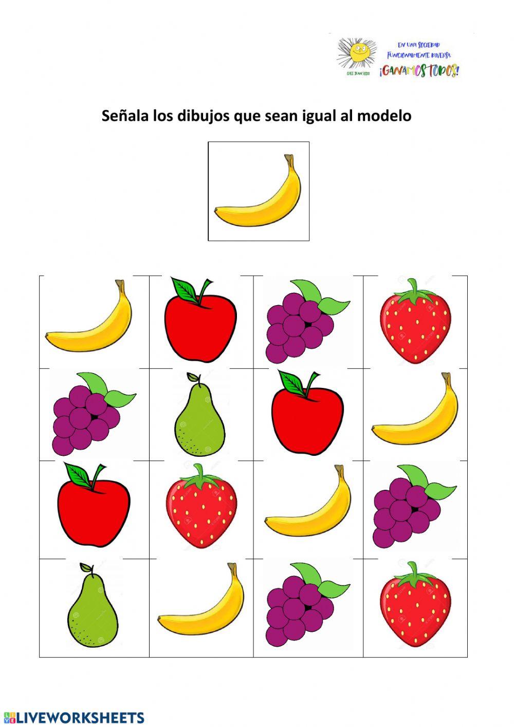 Busca las frutas iguales al modelo