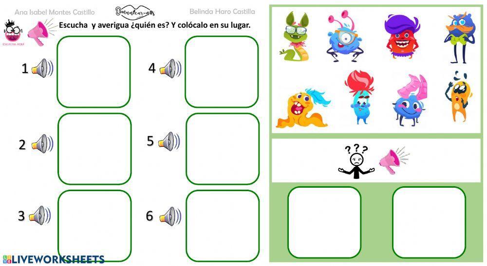 Descripción personajes: monstruos2 Descripción personajes: monstruos2