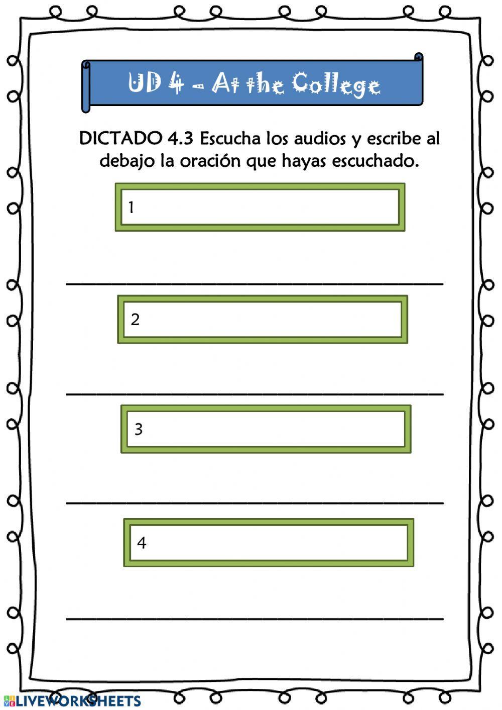 At the College - 5º UD 4 - Ficha 13