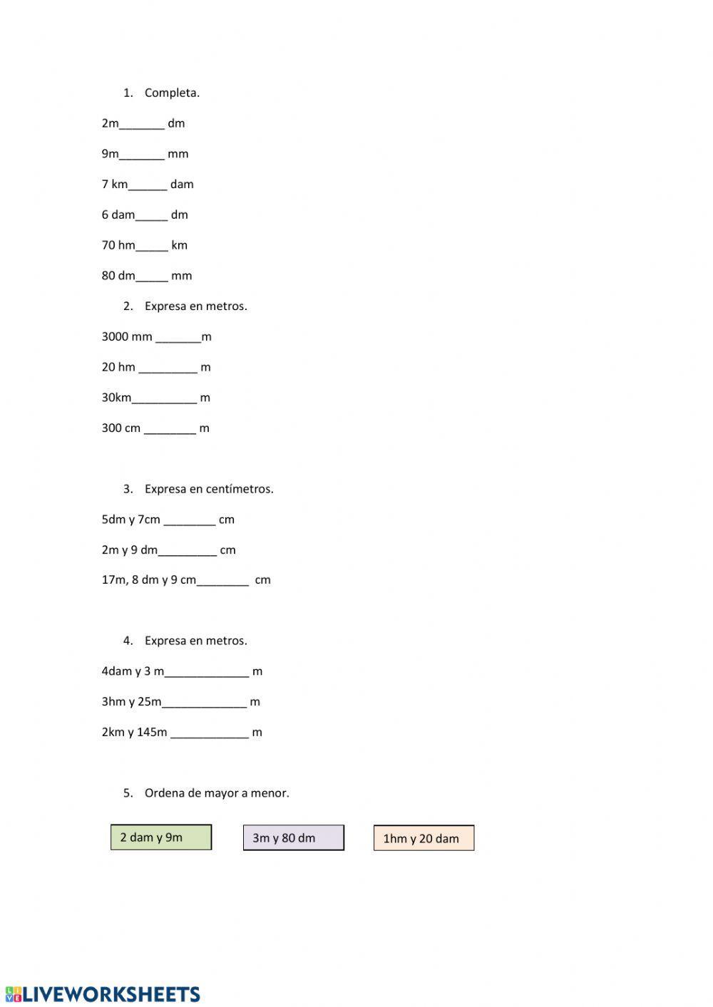 Unidades de medida: longitud
