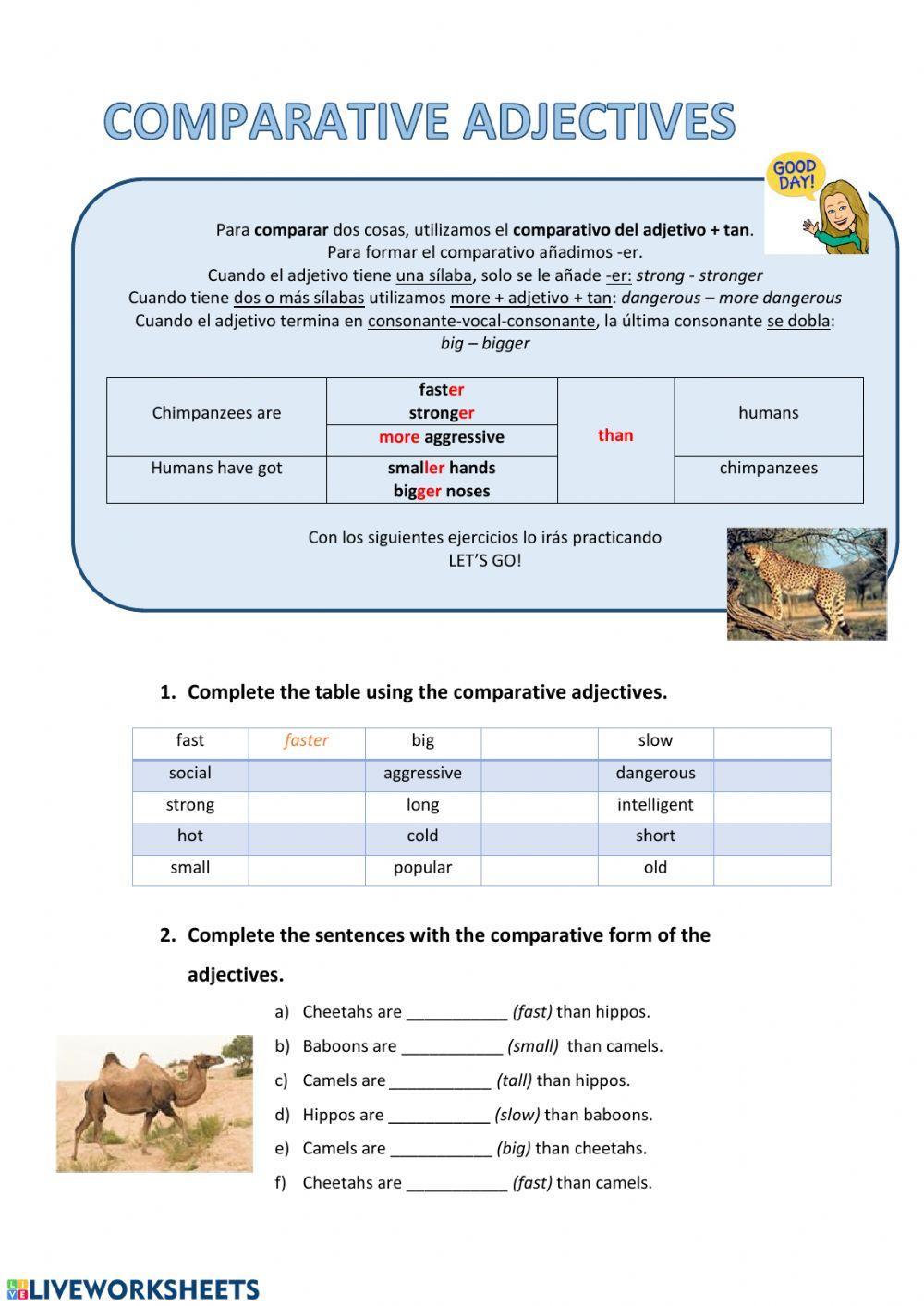 Comparative adjectives