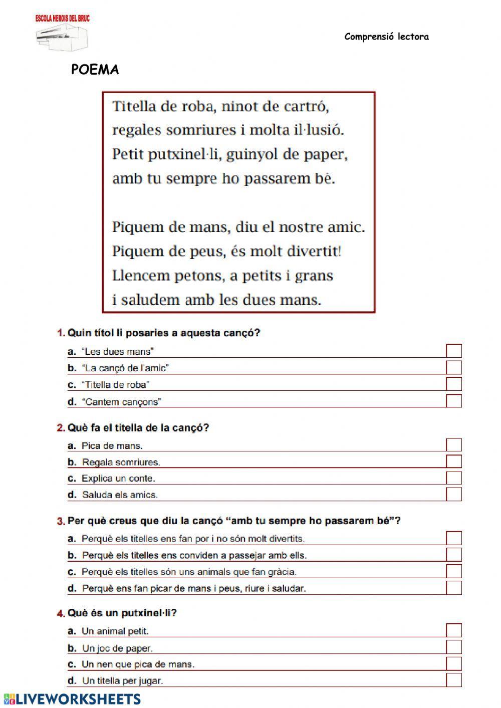 Poema -els titelles-