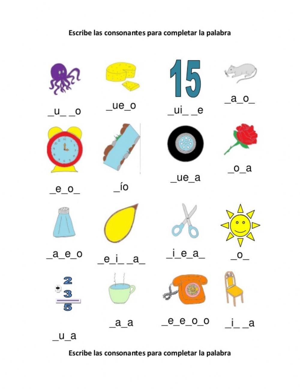 Completa con consonantes