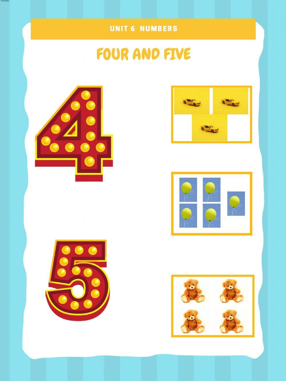 Numbers - 4 and 5