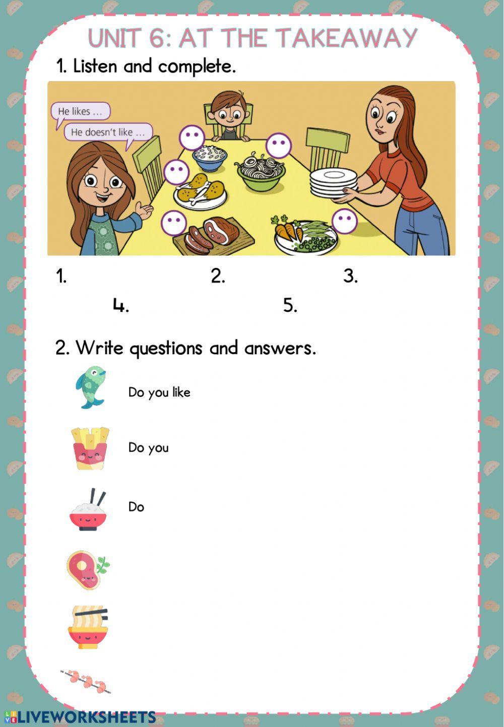 Unit 6 - At the takeaway GRAMMAR