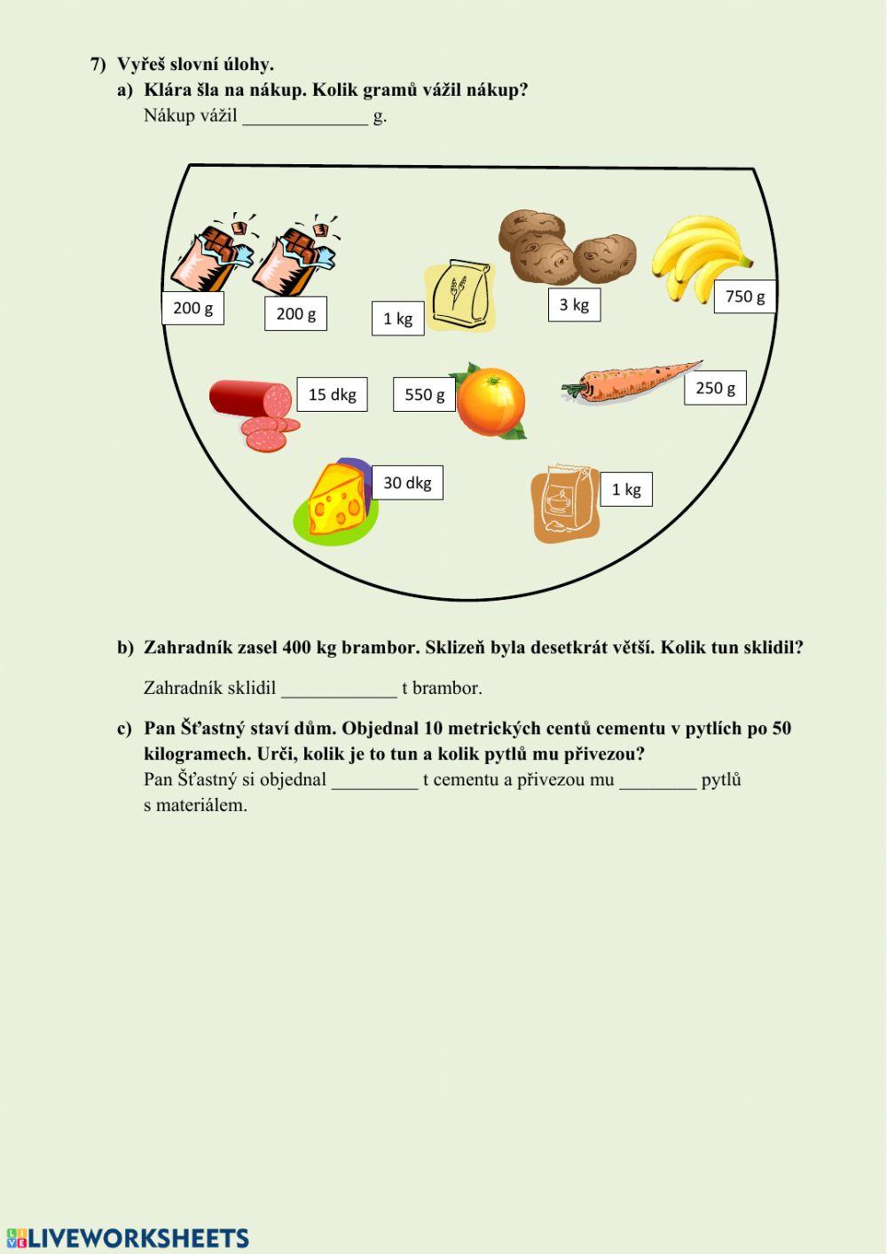 Převody jednotek hmotnosti