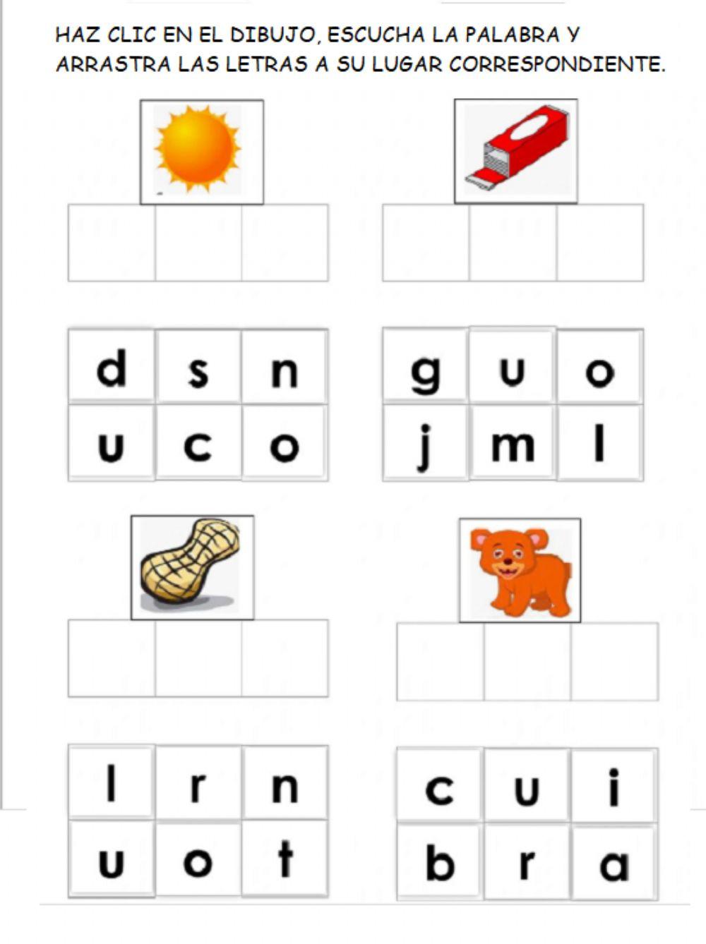 Make up CVC words with -u- sound