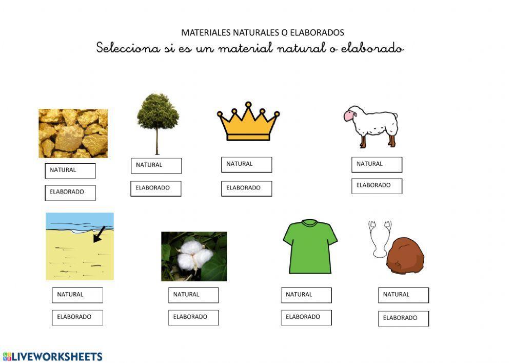 Materiales naturales y materiales elaborados