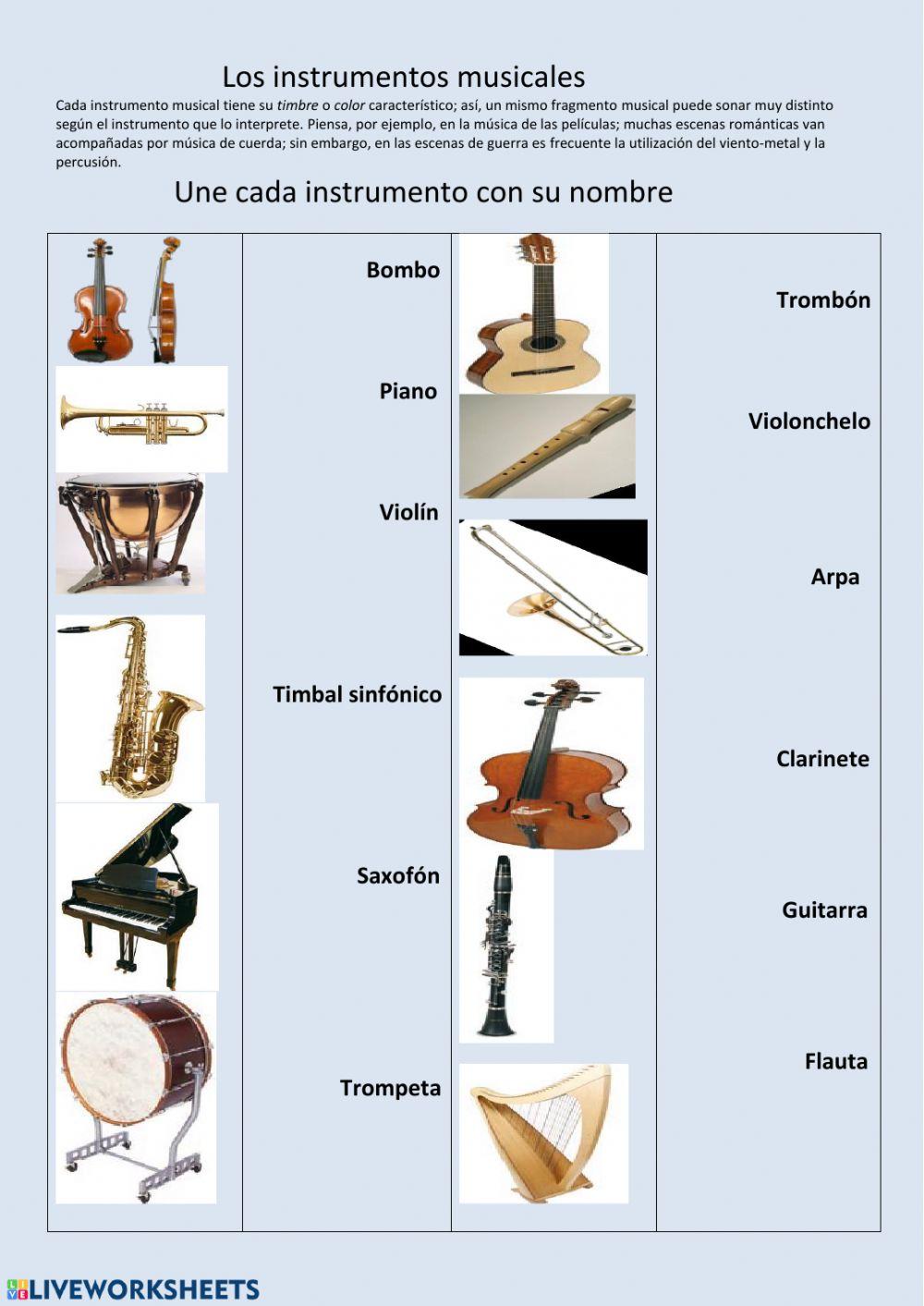 Identificación de instrumentos musicales de la orquesta