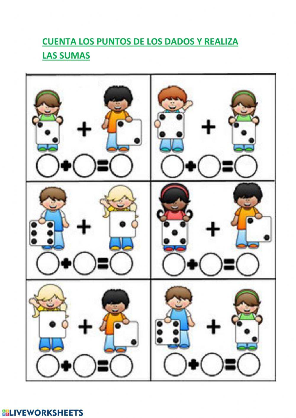 Cuenta los puntos de los dados y suma