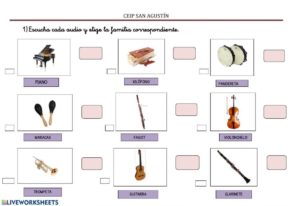 Discriminación auditiva, familias de instrumentos