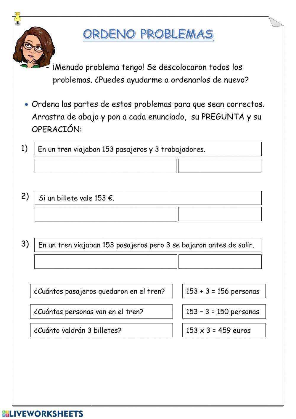 Ordena estos problemas