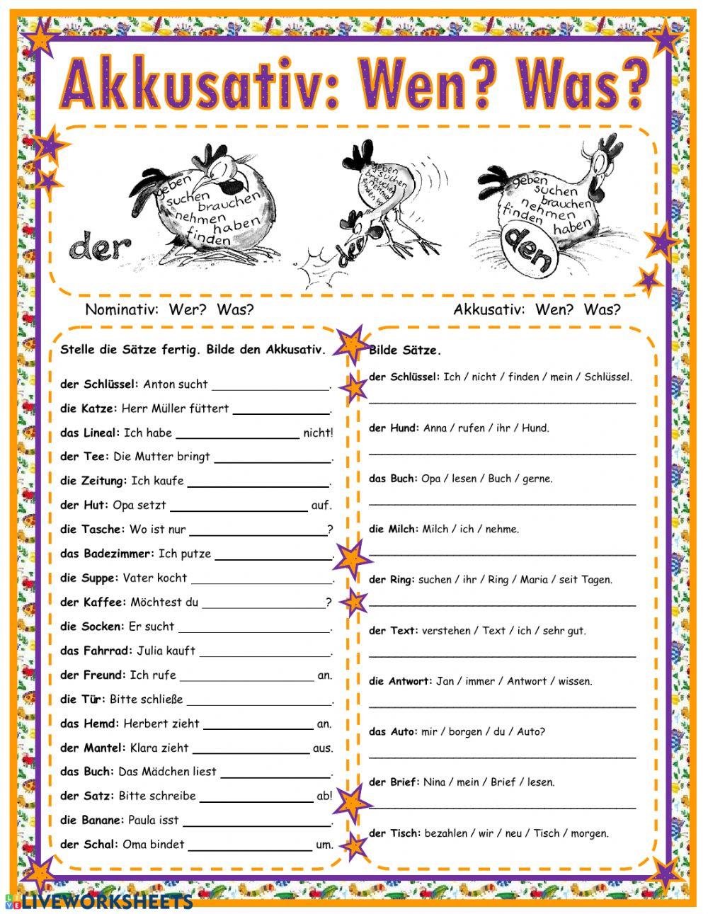 Deklination der Substantive, Akk