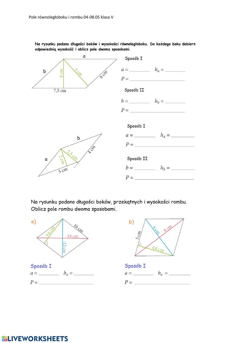 Pole równoległoboku