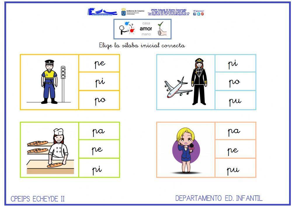 Elegir sílaba correcta