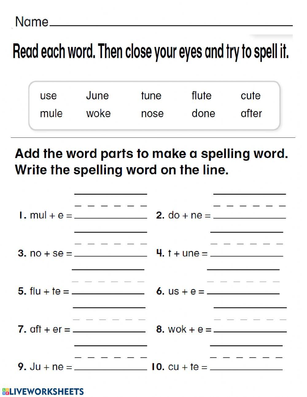 Spelling Long Vowel U