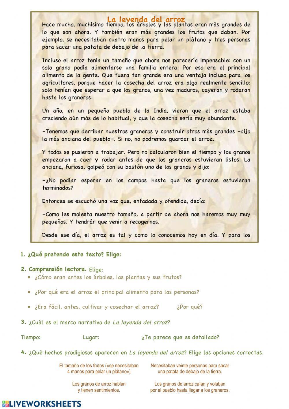 La leyenda del arroz