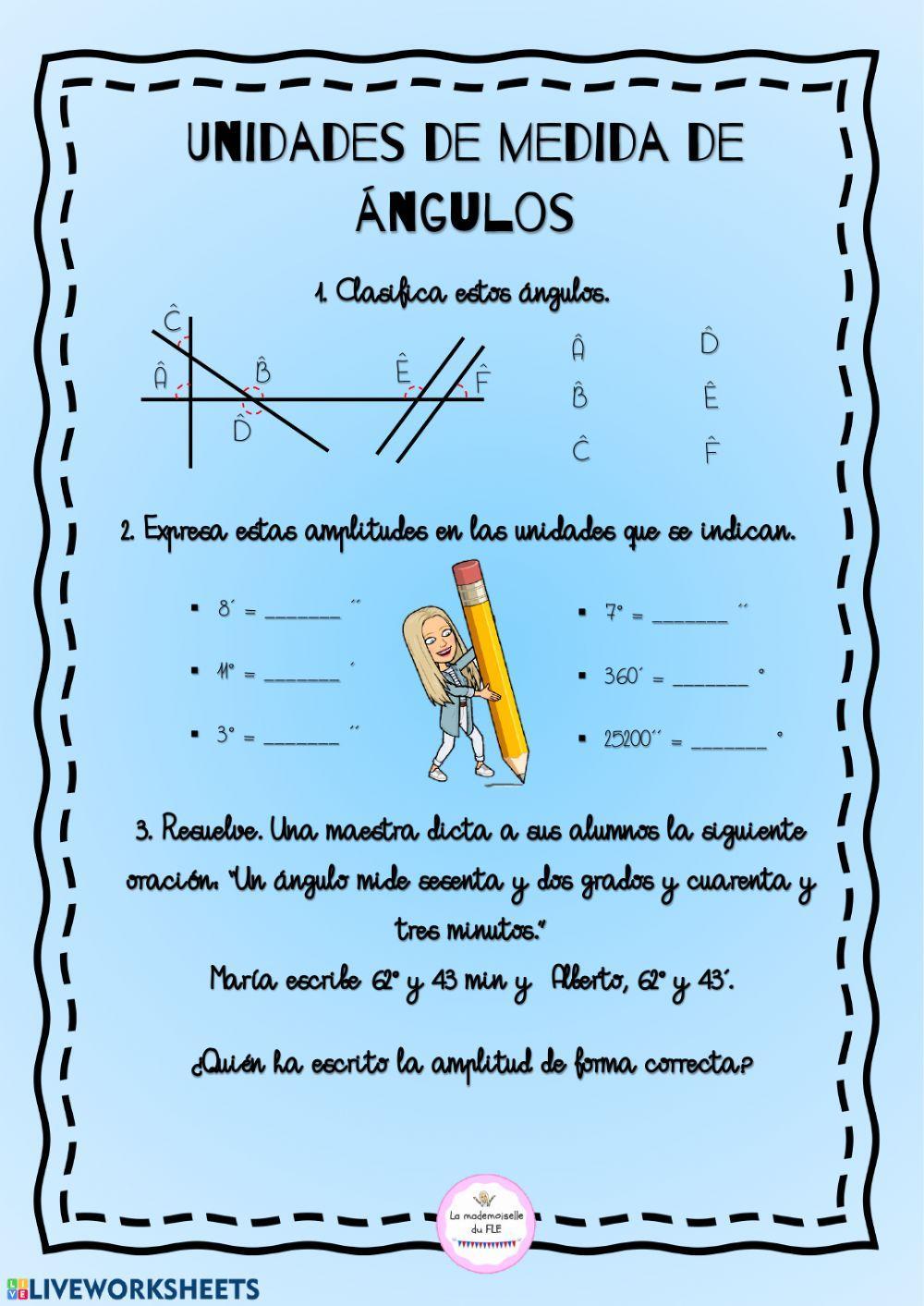 Unidades de medida de ángulos Unidades de medida de ángulos