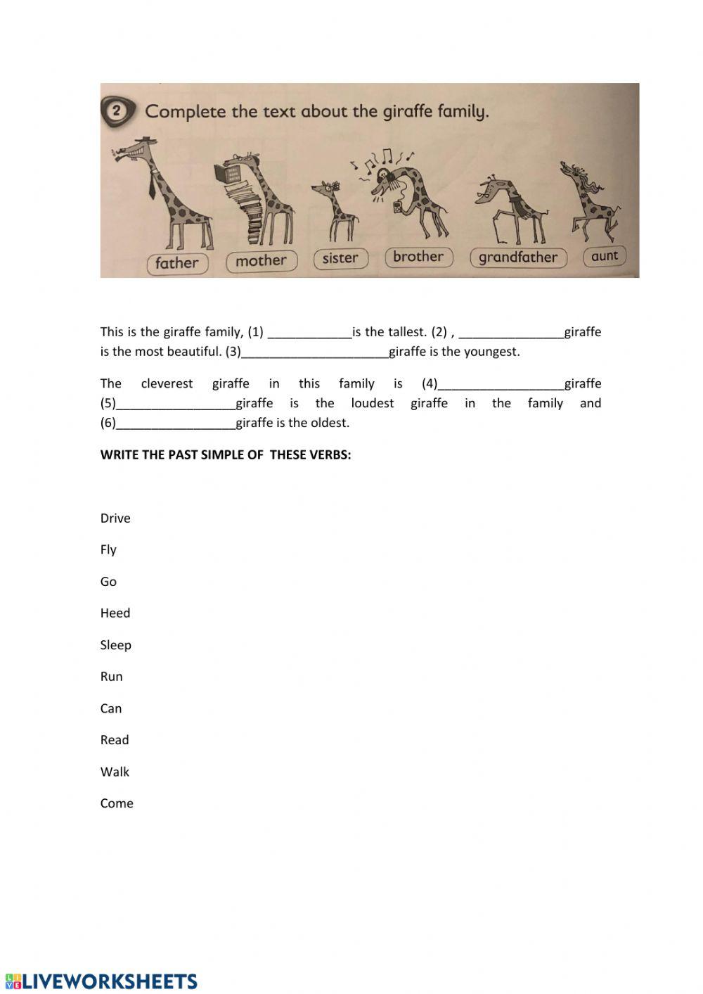 Superlatives and past review 4º primaria