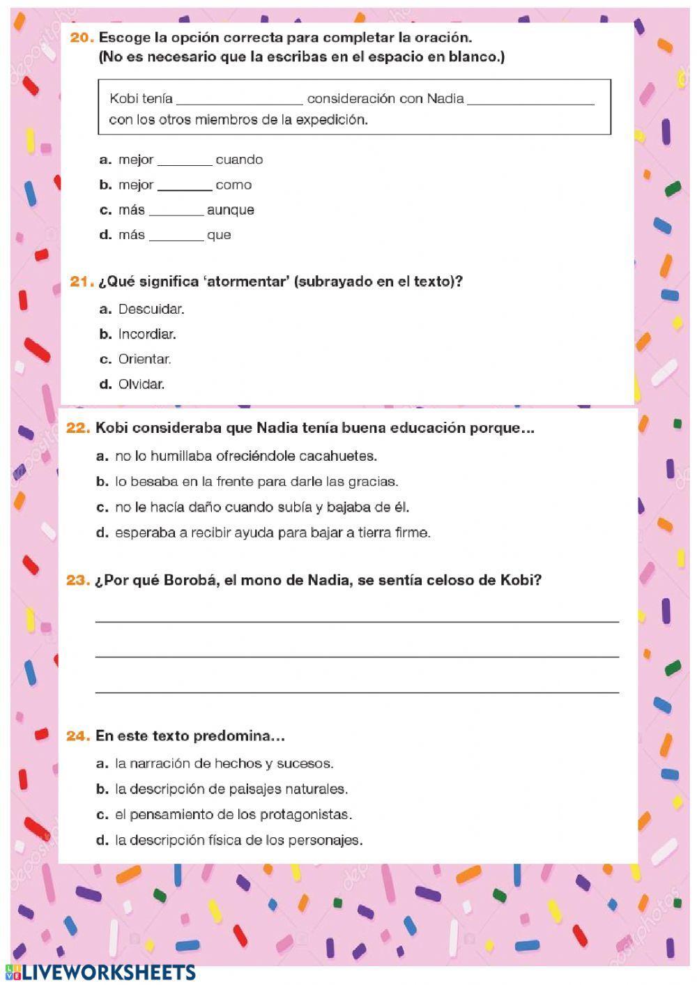 COMPRENSIÓN LECTORA CASTELLANO COMPRENSIÓN LECTORA CASTELLANO