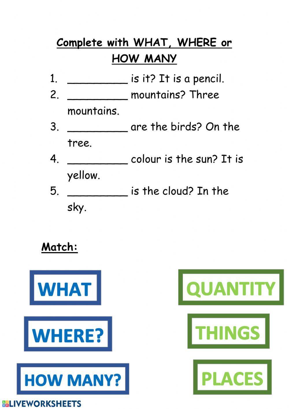 What, Where or How Many