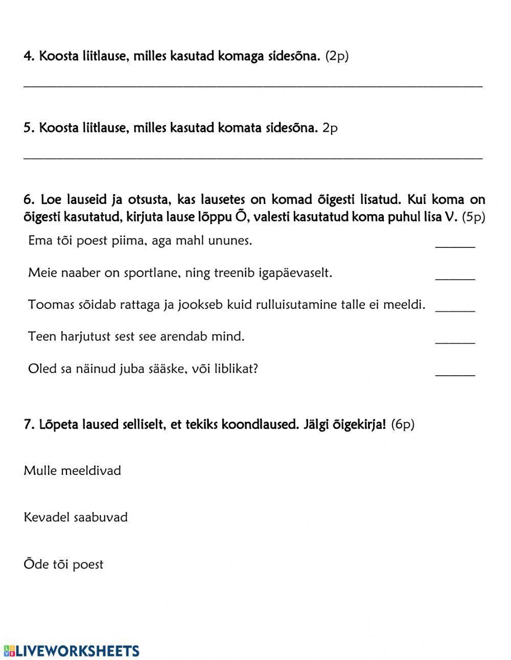 Liht,-liit- ja koondlause