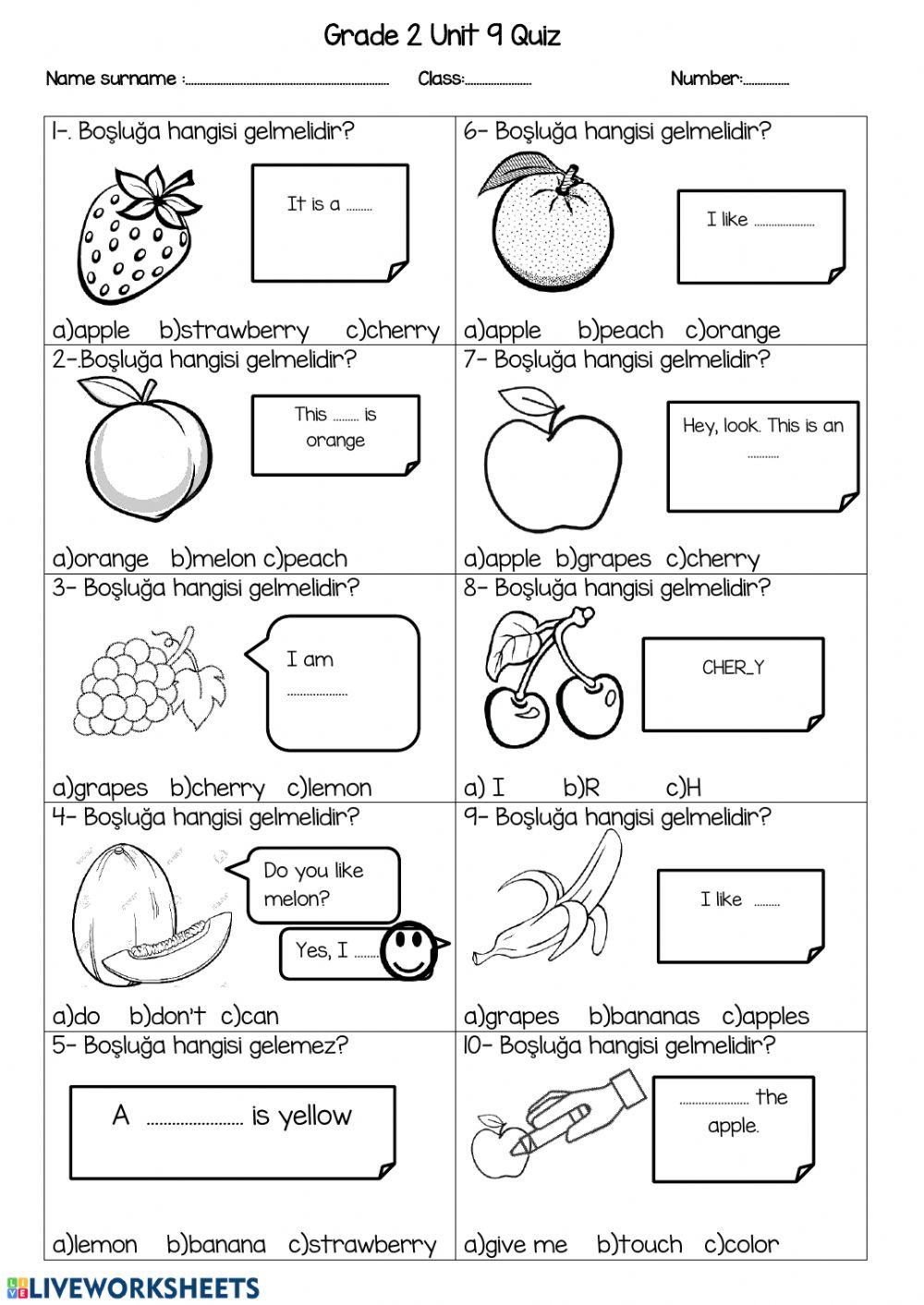2.9 fruit test 2.9 fruit test