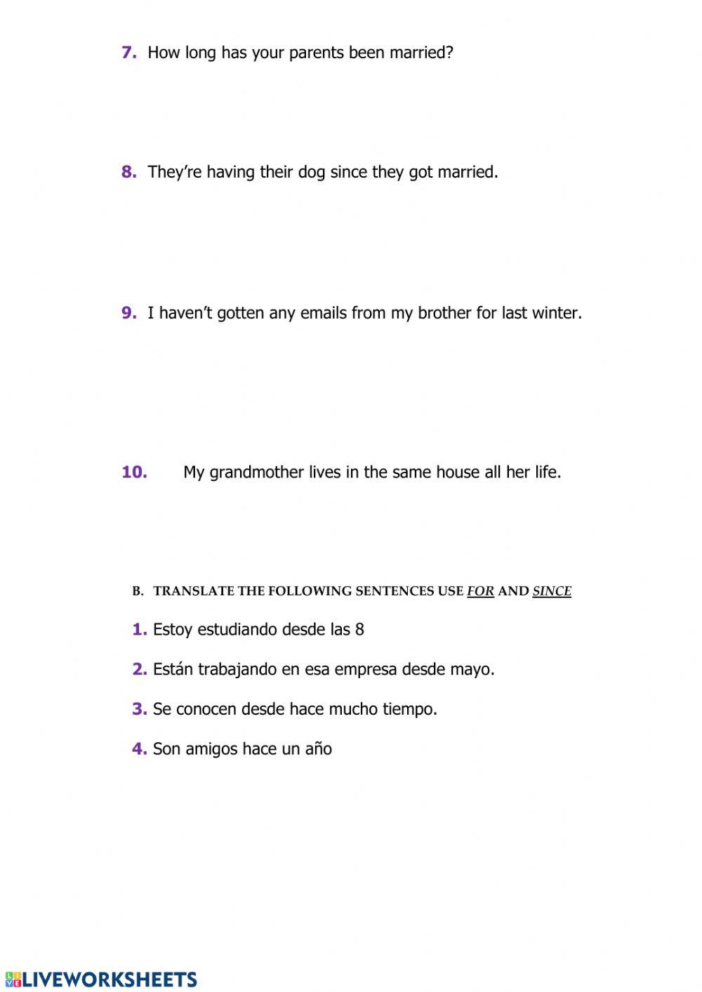 Present perfect continuous