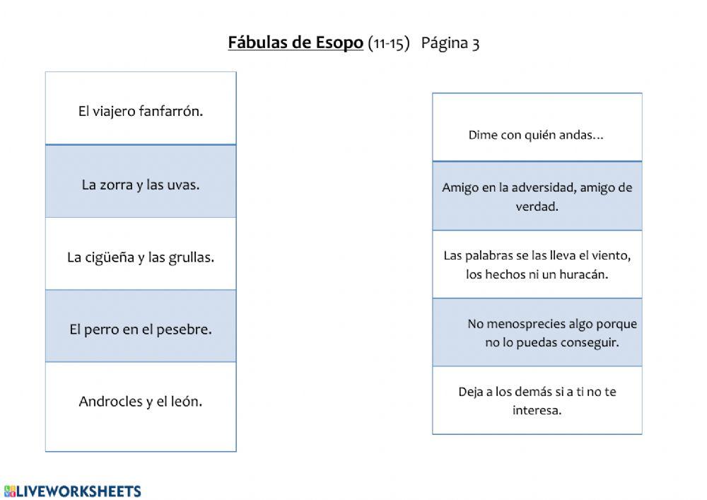 Fábulas de Esopo (11-20)