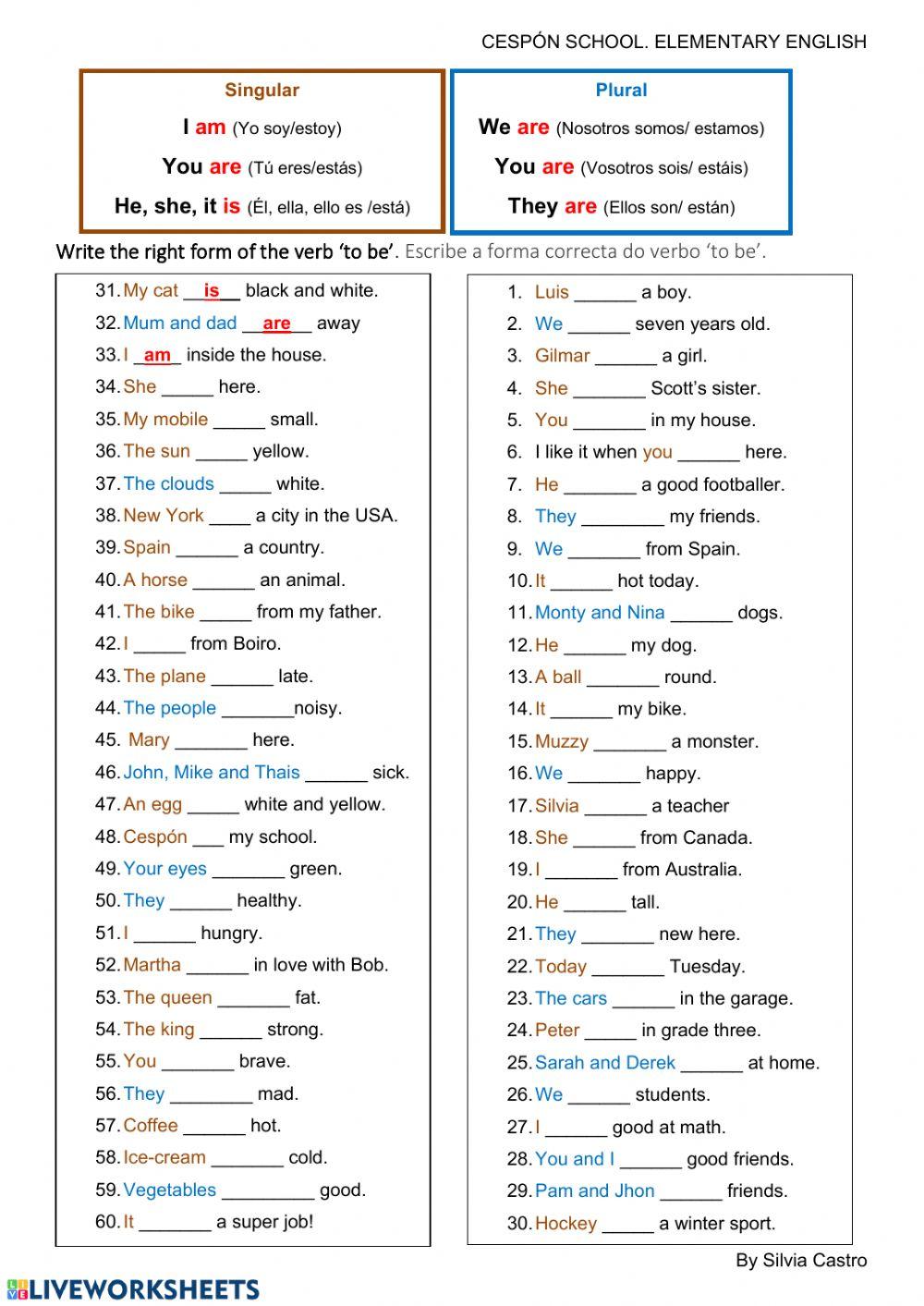 To be online pdf worksheet | Live Worksheets