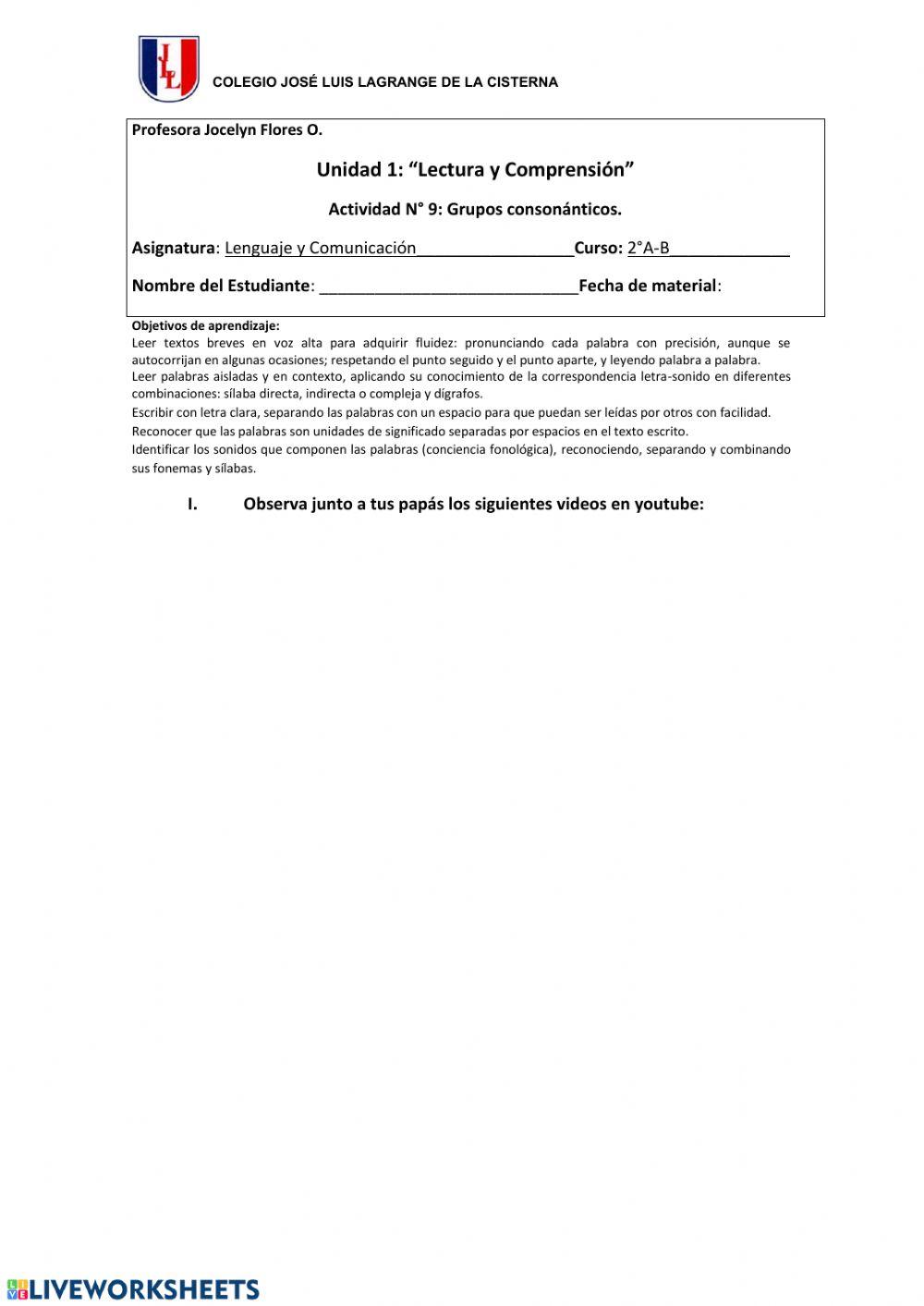 Guía N°9 Lenguaje y Comunicación