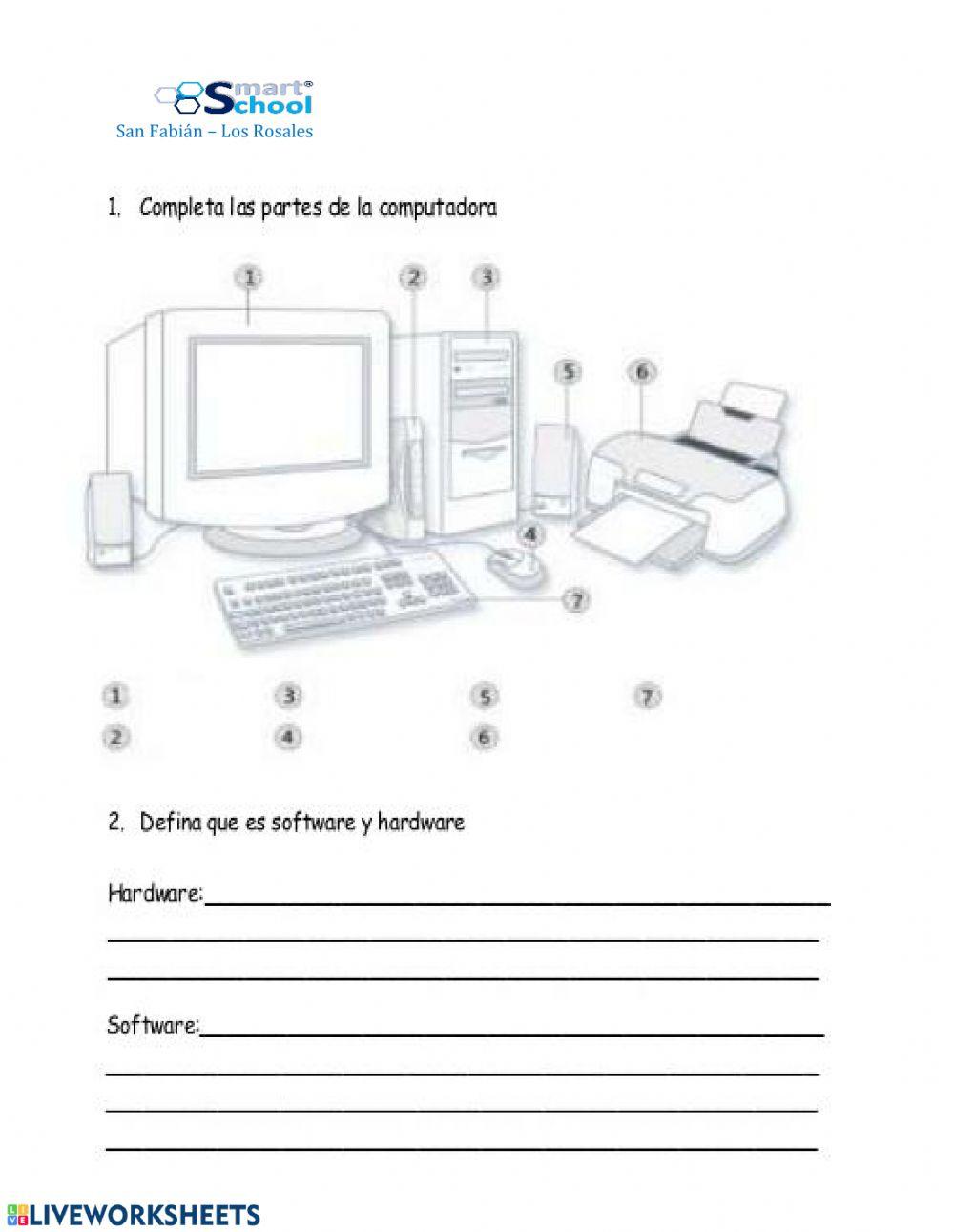 Hardware y Software interactive worksheet | Live Worksheets