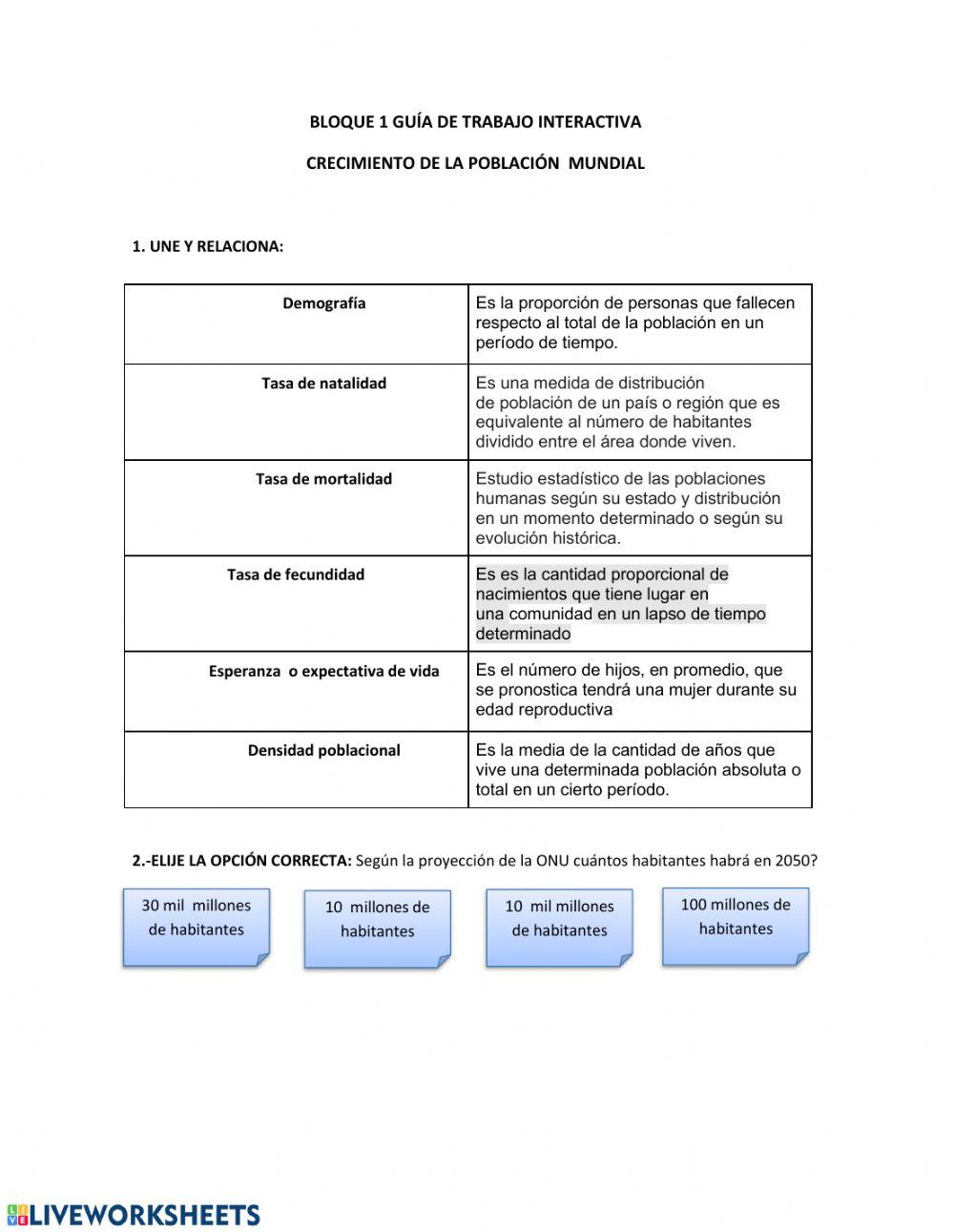 Actividad Población