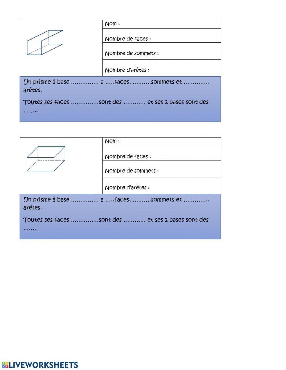 Les pyramides et les prismes