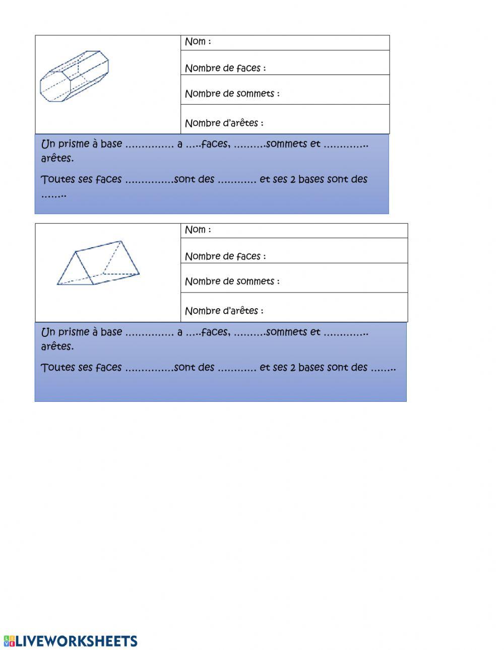 Les pyramides et les prismes