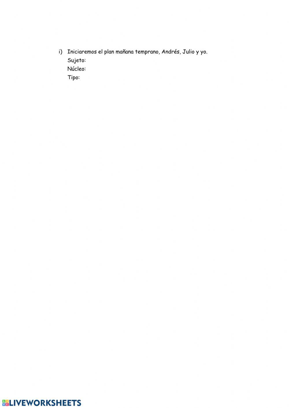 Sujeto- Núcleo - Tipo de Sujeto