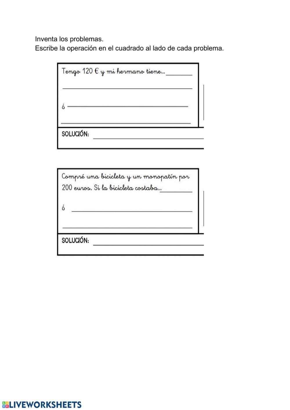 Problemas de suma y resta