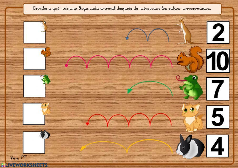 RETROCUENTA 10-0 Ficha 1(contar hacia atrás)