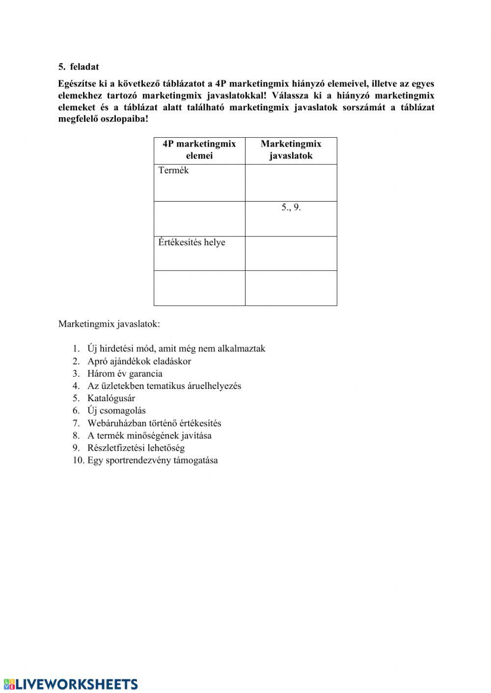 Középszint érettségi 1. rész 0506