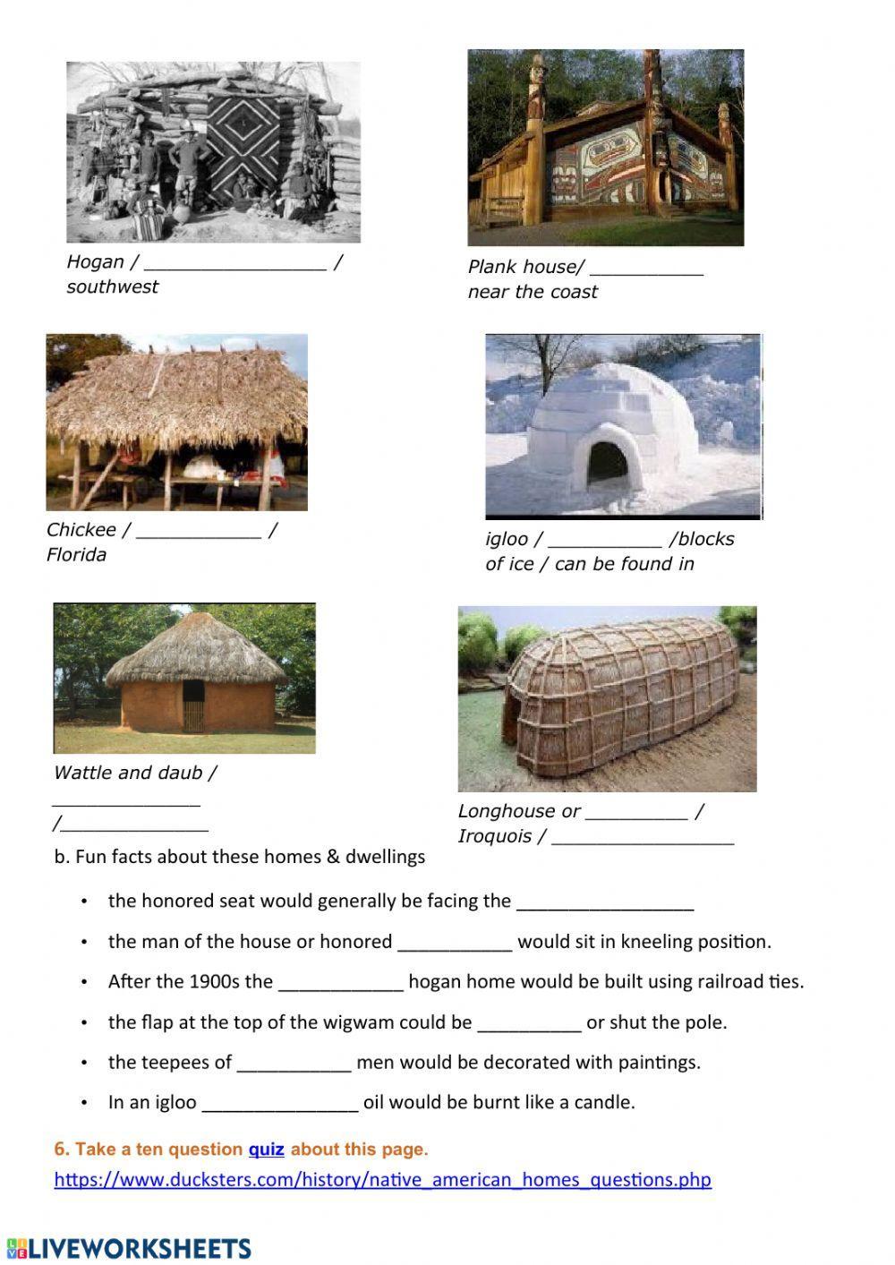 Native American homes & dwellings