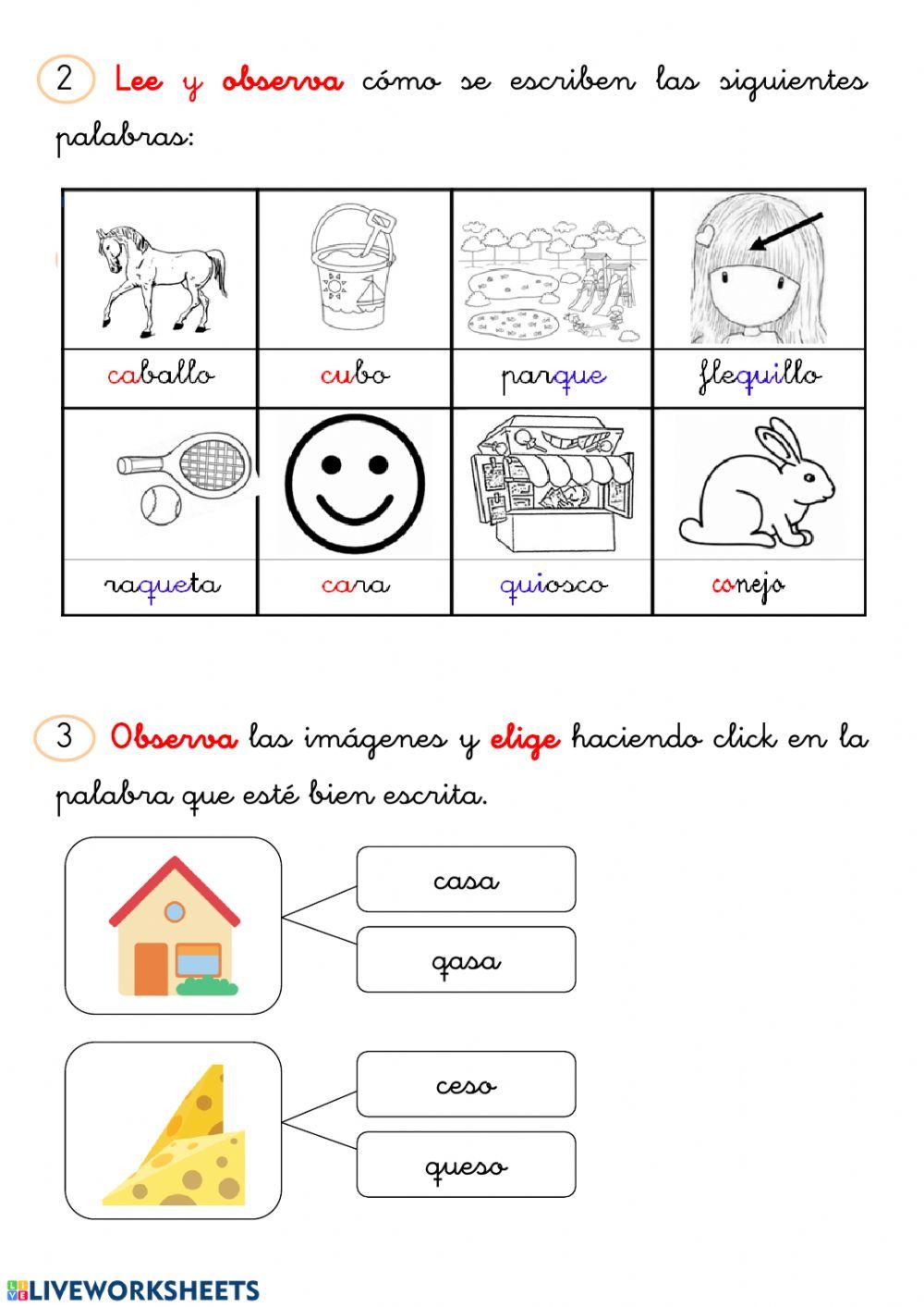 Ortografía CA, CO, CU, QUE, QUI