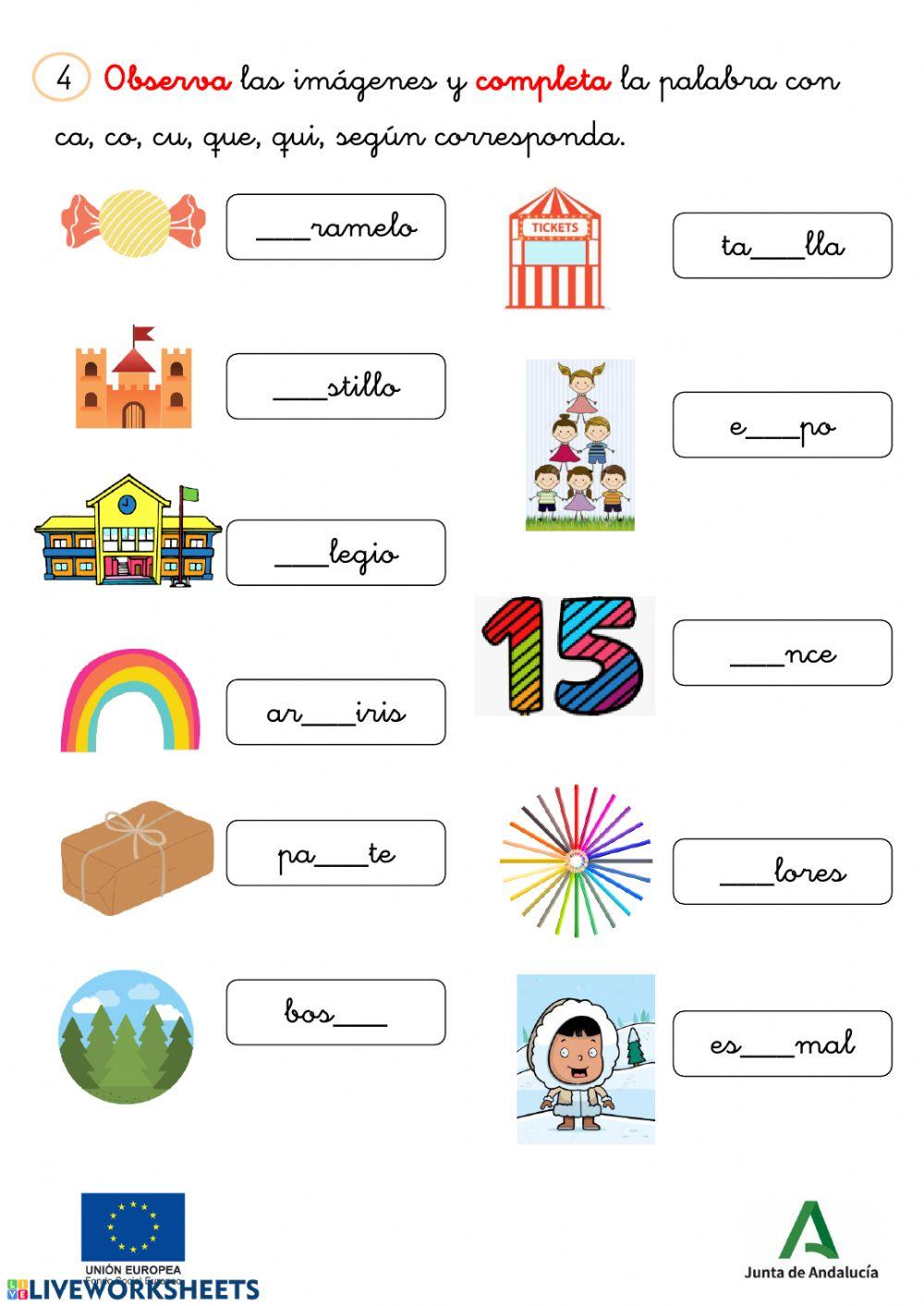 Ortografía CA, CO, CU, QUE, QUI